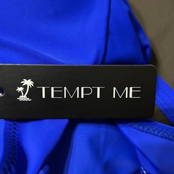 NWT XXLTwo Piece Vintage Swimsuit Halter Ruched High Waist Bikini with Bottom - Picture 4 of 4